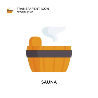 Sauna vektör simgesi. Düz çizim. EPS 10 vektörü.