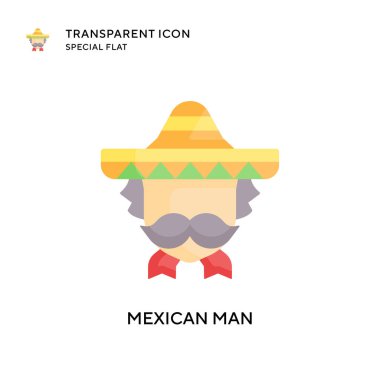 Meksikalı erkek vektör ikonu. Düz çizim. EPS 10 vektörü.