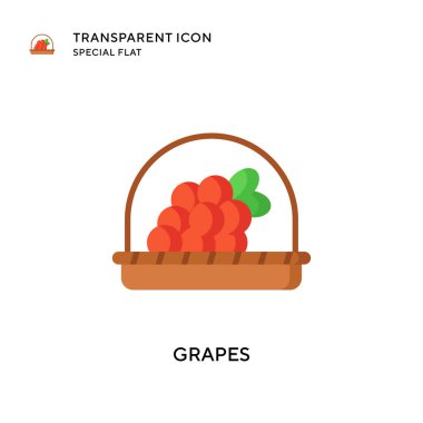 Üzüm vektör simgesi. Düz çizim. EPS 10 vektörü.