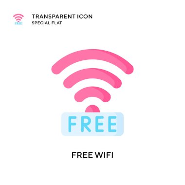 Ücretsiz kablosuz ağ vektör simgesi. Düz çizim. EPS 10 vektörü.