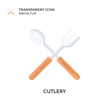 Çatal bıçak vektör simgesi. Düz çizim. EPS 10 vektörü.