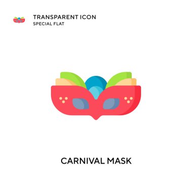 Karnaval maskesi vektör simgesi. Düz çizim. EPS 10 vektörü.