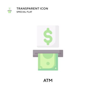 ATM vektör simgesi. Düz çizim. EPS 10 vektörü.