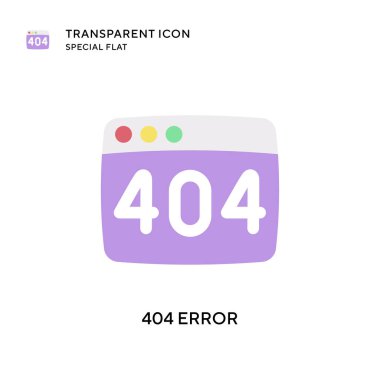 404 hata vektör simgesi. Düz çizim. EPS 10 vektörü.