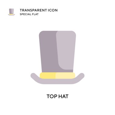 Silindir şapka vektör simgesi. Düz çizim. EPS 10 vektörü.