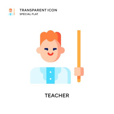 Öğretmen vektör simgesi. Düz çizim. EPS 10 vektörü.