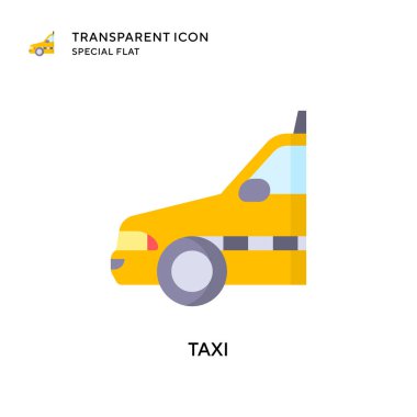 Taksi vektör simgesi. Düz çizim. EPS 10 vektörü.