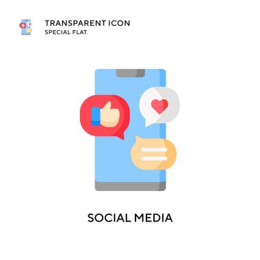 Sosyal medya vektör simgesi. Düz çizim. EPS 10 vektörü.