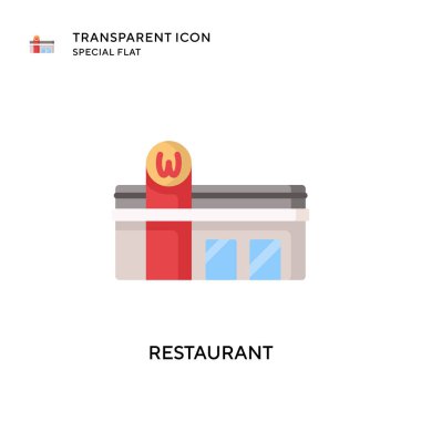 Restoran vektör simgesi. Düz çizim. EPS 10 vektörü.