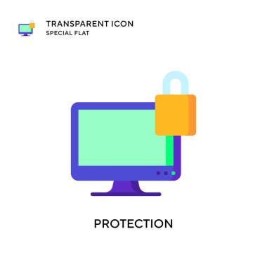 Koruma vektör simgesi. Düz çizim. EPS 10 vektörü.