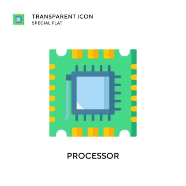 İşlemci vektör simgesi. Düz çizim. EPS 10 vektörü.