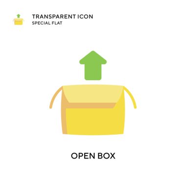 Kutu vektör simgesini aç. Düz çizim. EPS 10 vektörü.