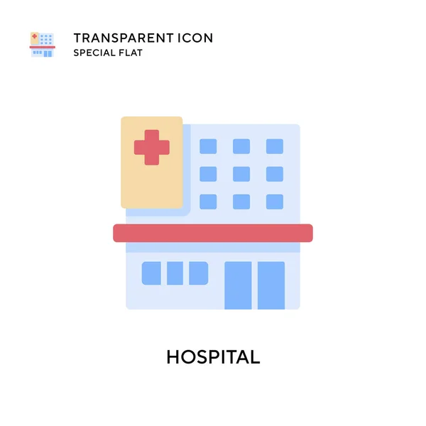 Icono Vectorial Hospital Ilustración Estilo Plano Eps Vector — Archivo Imágenes Vectoriales