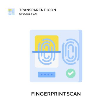 Parmak izi tarama vektör simgesi. Düz çizim. EPS 10 vektörü.