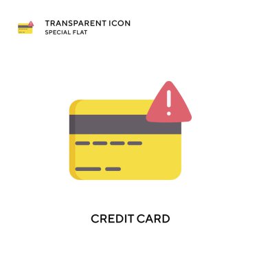 Kredi kartı vektör simgesi. Düz çizim. EPS 10 vektörü.