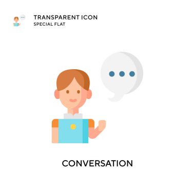 Konuşma vektör simgesi. Düz çizim. EPS 10 vektörü.