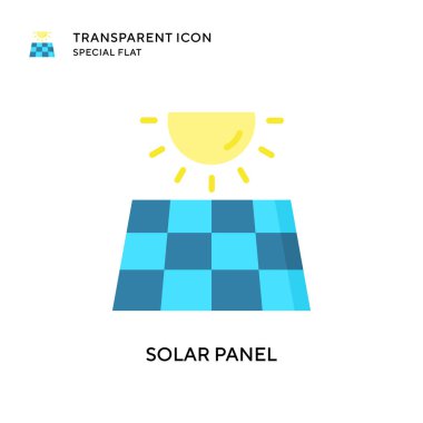 Güneş paneli vektör simgesi. Düz çizim. EPS 10 vektörü.