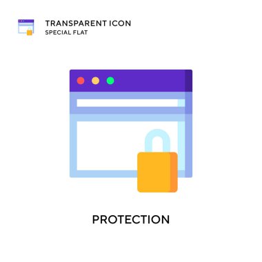 Koruma vektör simgesi. Düz çizim. EPS 10 vektörü.