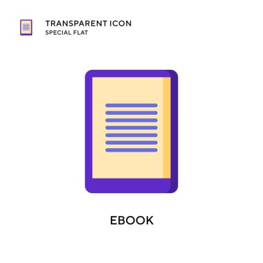 Ebook vektör simgesi. Düz çizim. EPS 10 vektörü.