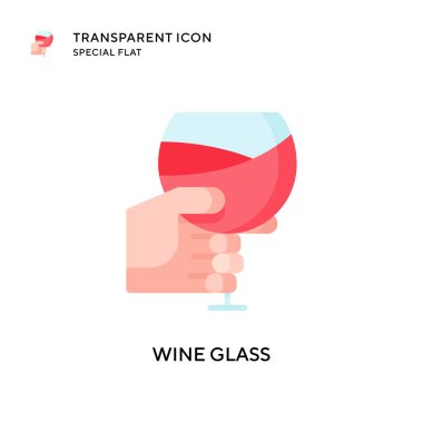 Şarap kadehi vektör simgesi. Düz çizim. EPS 10 vektörü.