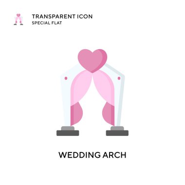 Düğün kemeri vektör simgesi. Düz çizim. EPS 10 vektörü.