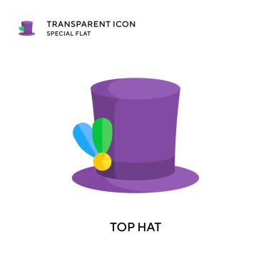 Silindir şapka vektör simgesi. Düz çizim. EPS 10 vektörü.