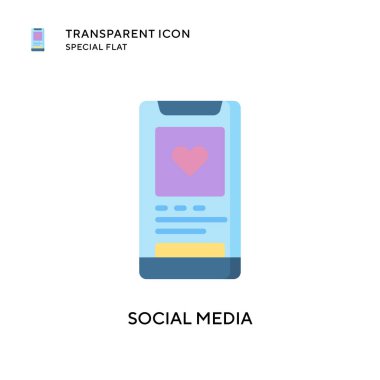Sosyal medya vektör simgesi. Düz çizim. EPS 10 vektörü.