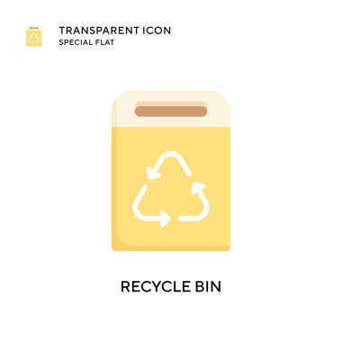 Çöp kutusu vektör simgesini geri dönüştür. Düz çizim. EPS 10 vektörü.