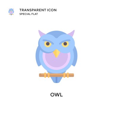 Baykuş vektör simgesi. Düz çizim. EPS 10 vektörü.