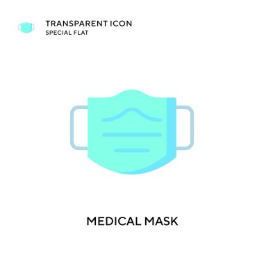 Tıbbi maske vektör simgesi. Düz çizim. EPS 10 vektörü.