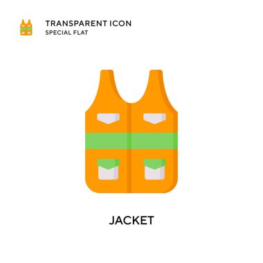 Ceket vektör simgesi. Düz çizim. EPS 10 vektörü.