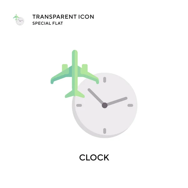 Uhr Vektor Symbol Flache Illustration Eps Vektor — Stockvektor