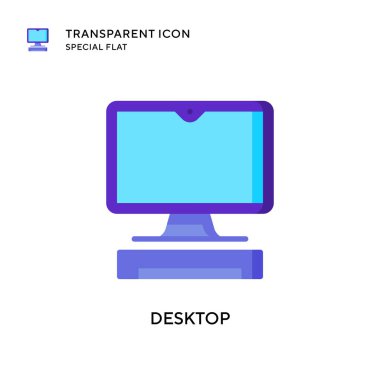 Masaüstü vektör simgesi. Düz çizim. EPS 10 vektörü.