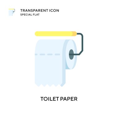 Tuvalet kağıdı vektör simgesi. Düz çizim. EPS 10 vektörü.