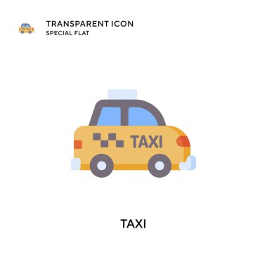 Taksi vektör simgesi. Düz çizim. EPS 10 vektörü.