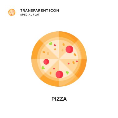 Pizza vektör simgesi. Düz çizim. EPS 10 vektörü.