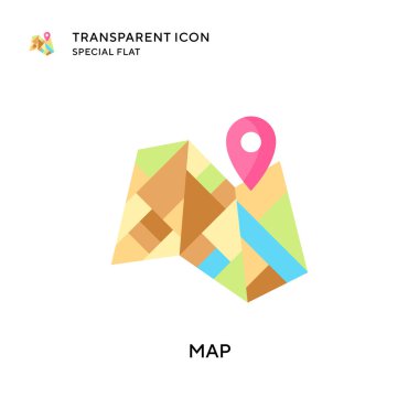 Harita vektör simgesi. Düz çizim. EPS 10 vektörü.