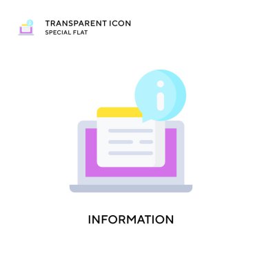 Bilgi vektör simgesi. Düz çizim. EPS 10 vektörü.