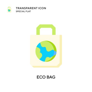 Eko torba vektör simgesi. Düz çizim. EPS 10 vektörü.