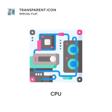 İşlemci vektör simgesi. Düz çizim. EPS 10 vektörü.