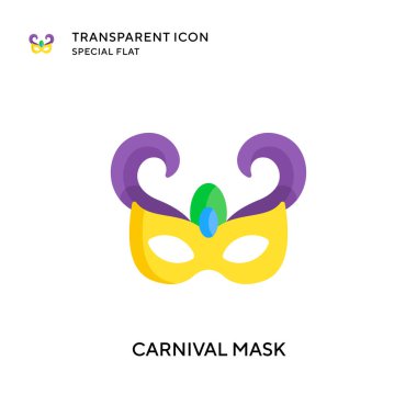 Karnaval maskesi vektör simgesi. Düz çizim. EPS 10 vektörü.