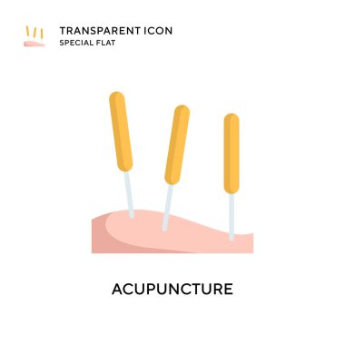 Akupunktur vektör simgesi. Düz çizim. EPS 10 vektörü.