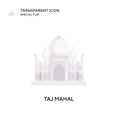 Taj mahal vektör simgesi. Düz çizim. EPS 10 vektörü.