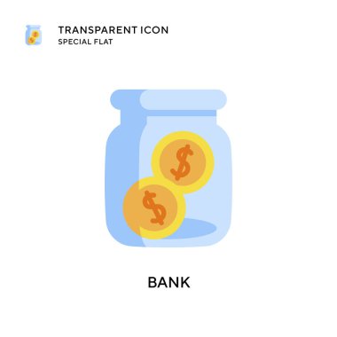Banka vektör simgesi. Düz çizim. EPS 10 vektörü.