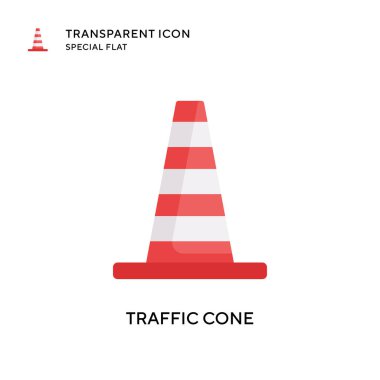 Trafik koni vektör simgesi. Düz çizim. EPS 10 vektörü.