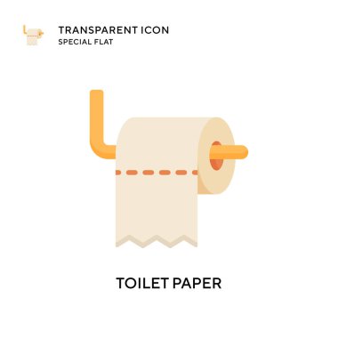 Tuvalet kağıdı vektör simgesi. Düz çizim. EPS 10 vektörü.