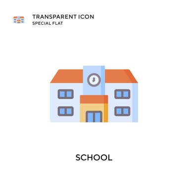 Okul vektör simgesi. Düz çizim. EPS 10 vektörü.