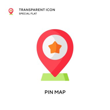 Pin haritası vektör simgesi. Düz çizim. EPS 10 vektörü.