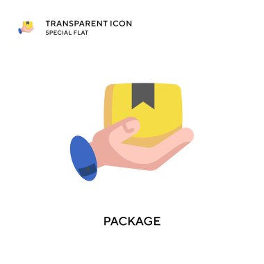 Paket vektör simgesi. Düz çizim. EPS 10 vektörü.