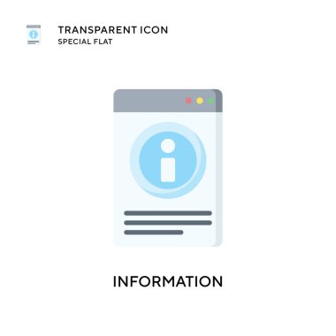 Bilgi vektör simgesi. Düz çizim. EPS 10 vektörü.